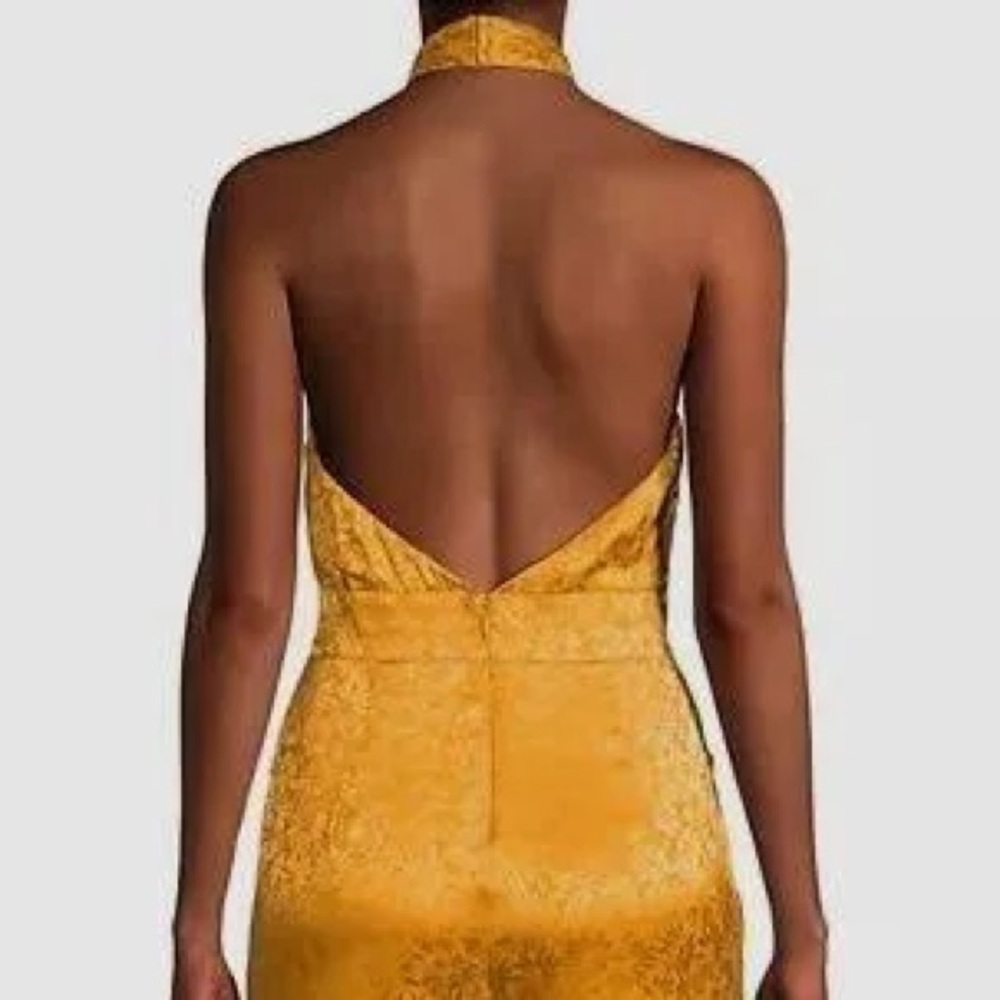 70s Inspired Mustard Yellow Halter Jumpsuit